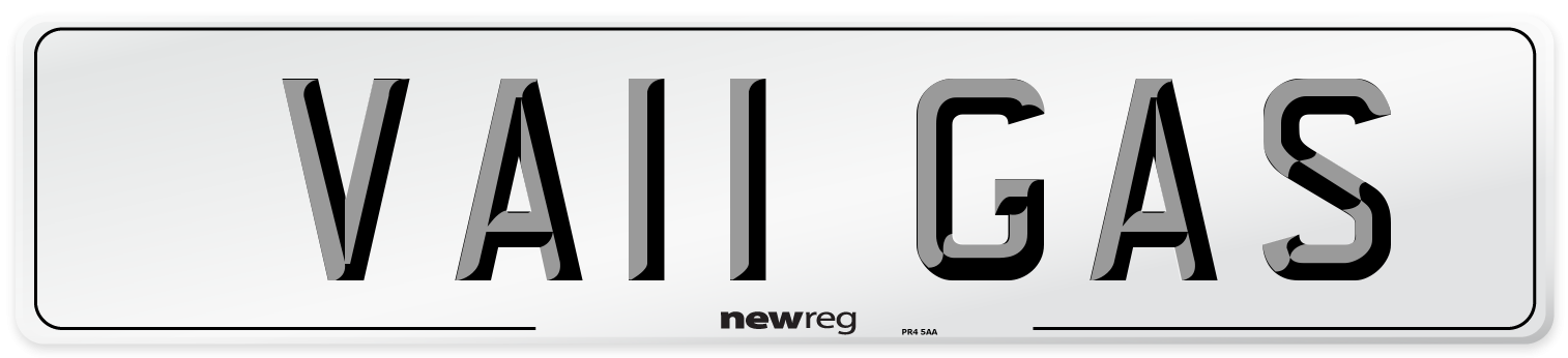 VA11 GAS Number Plate from New Reg